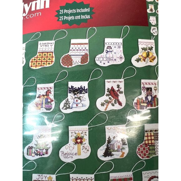 Janlynn Christmas Stocking Cross Stitch Kit 25 Designs 2.5" Each Finished Size - Picture 2 of 4